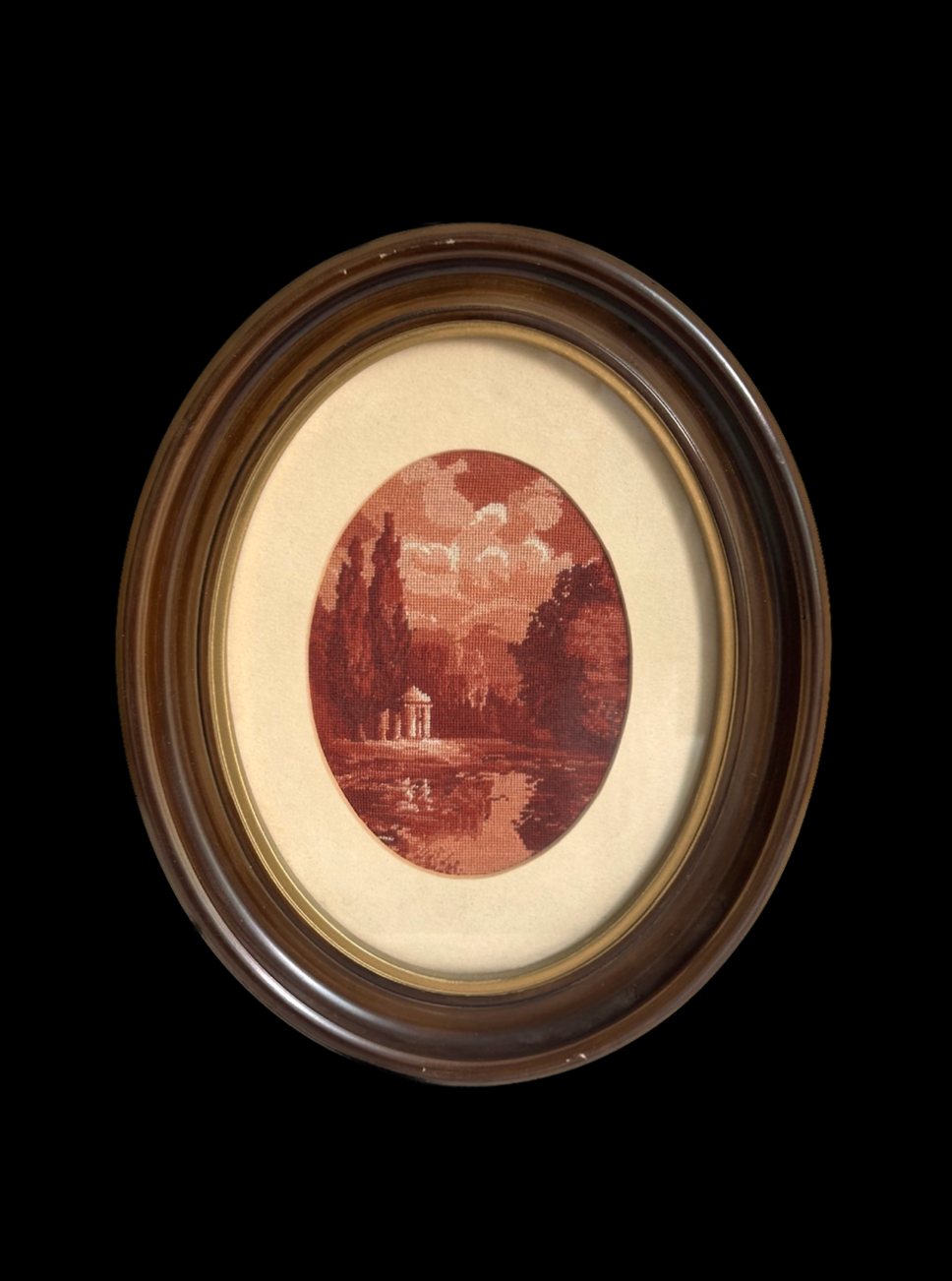 Vintage Wiehler Gobelin Petit Point Framed Needlepoint