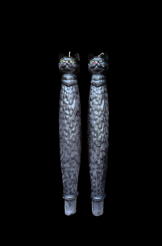 Vintage Black Cat Taper Candles
