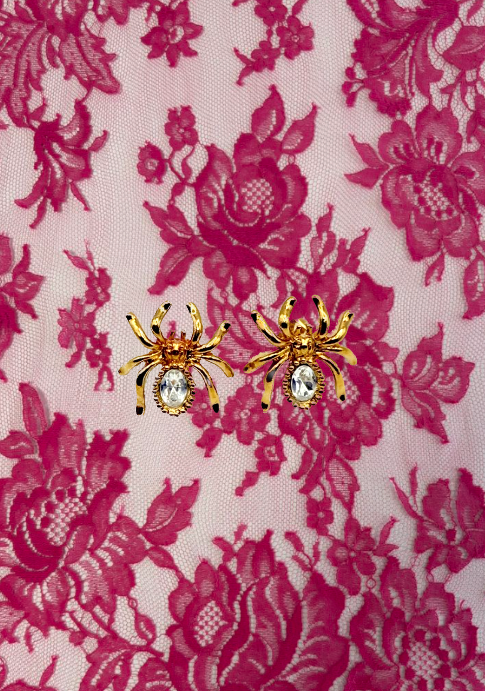 Vintage Gold-Toned Spider Earrings