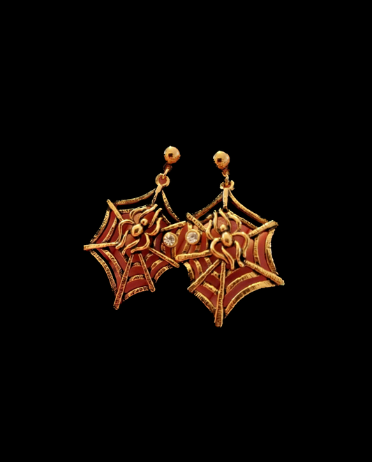 Vintage Spider Web Dangle Earrings