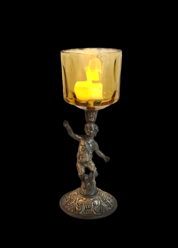 Vintage Cherub Glass Dish