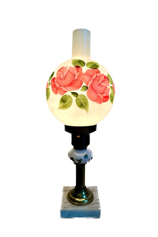 Vintage Floral Hurricane Lamp