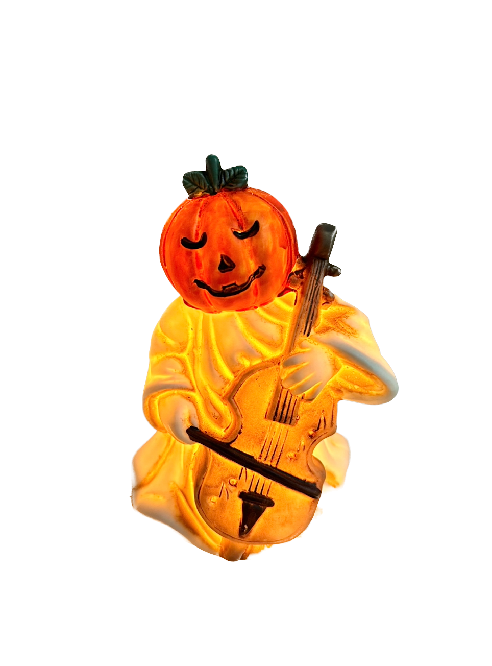 Vintage Pumpkin Playing the Cello Light