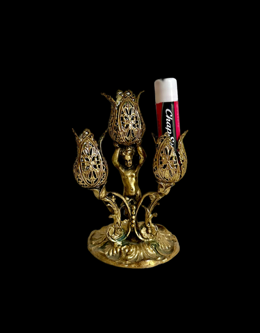 Vintage Cherub Tulip Lipstick Holder
