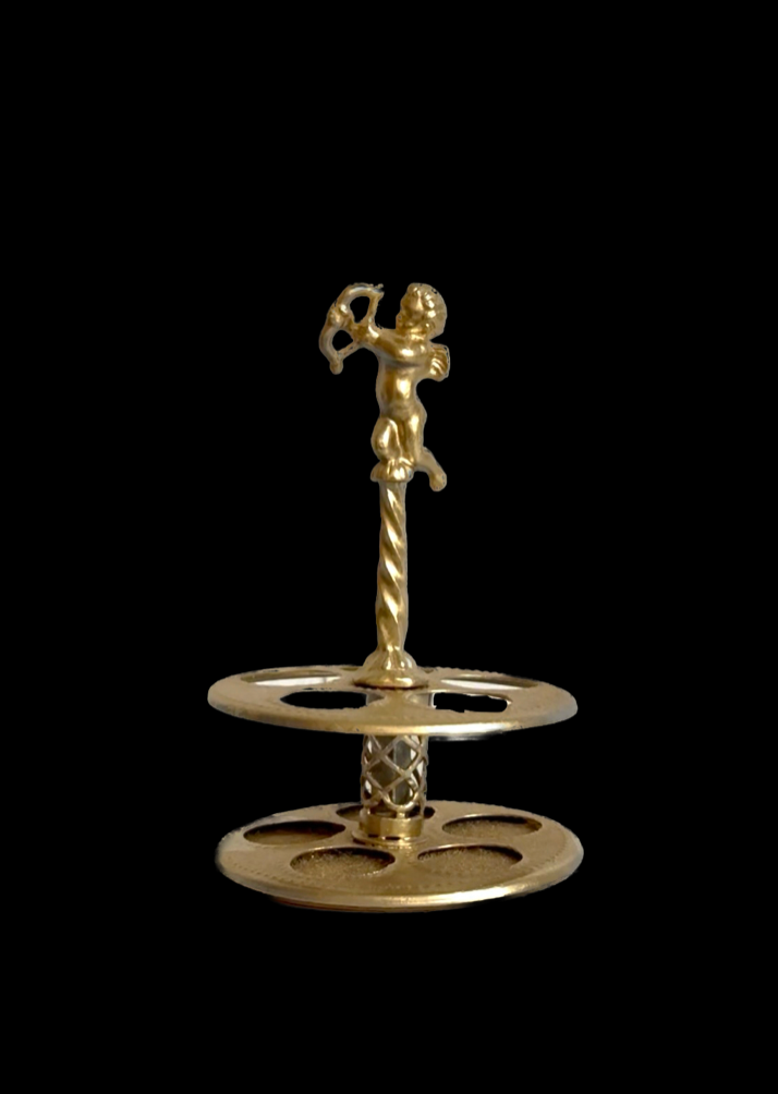 Vintage Gold Cupid Lipstick Holder
