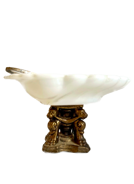 Vintage Milk Glass Shell Dish