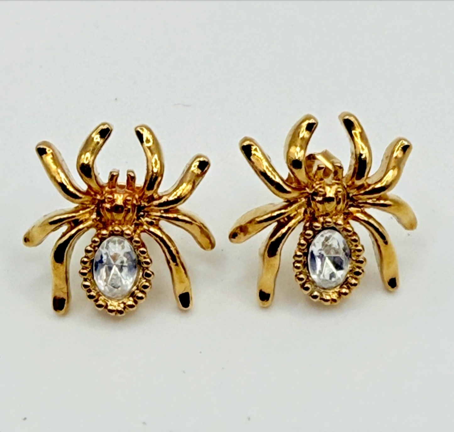 Vintage Gold-Toned Spider Earrings