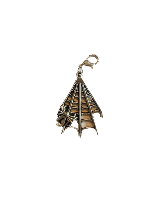 Vintage Silver Spiderweb Charm