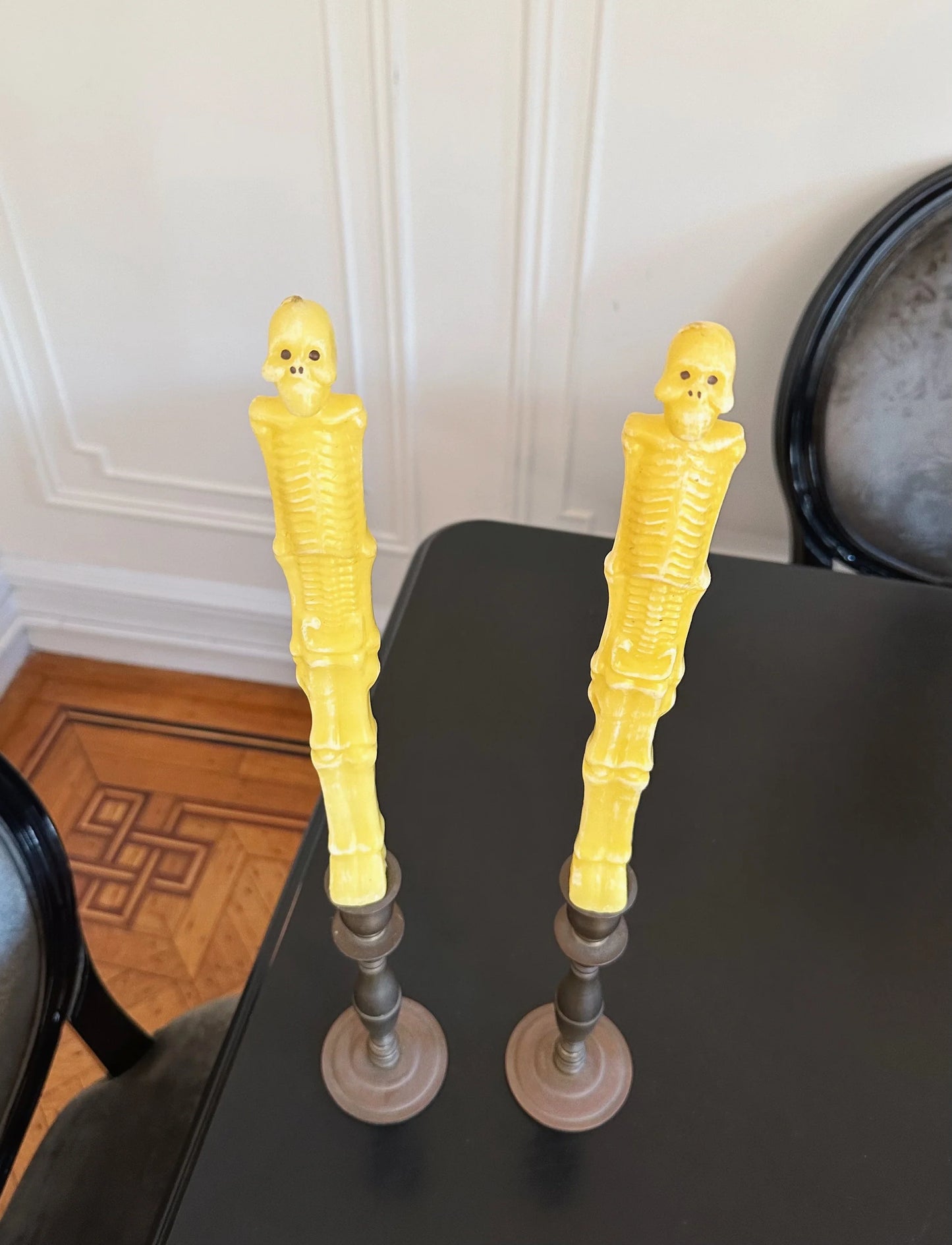 Vintage Skeleton Taper Candles