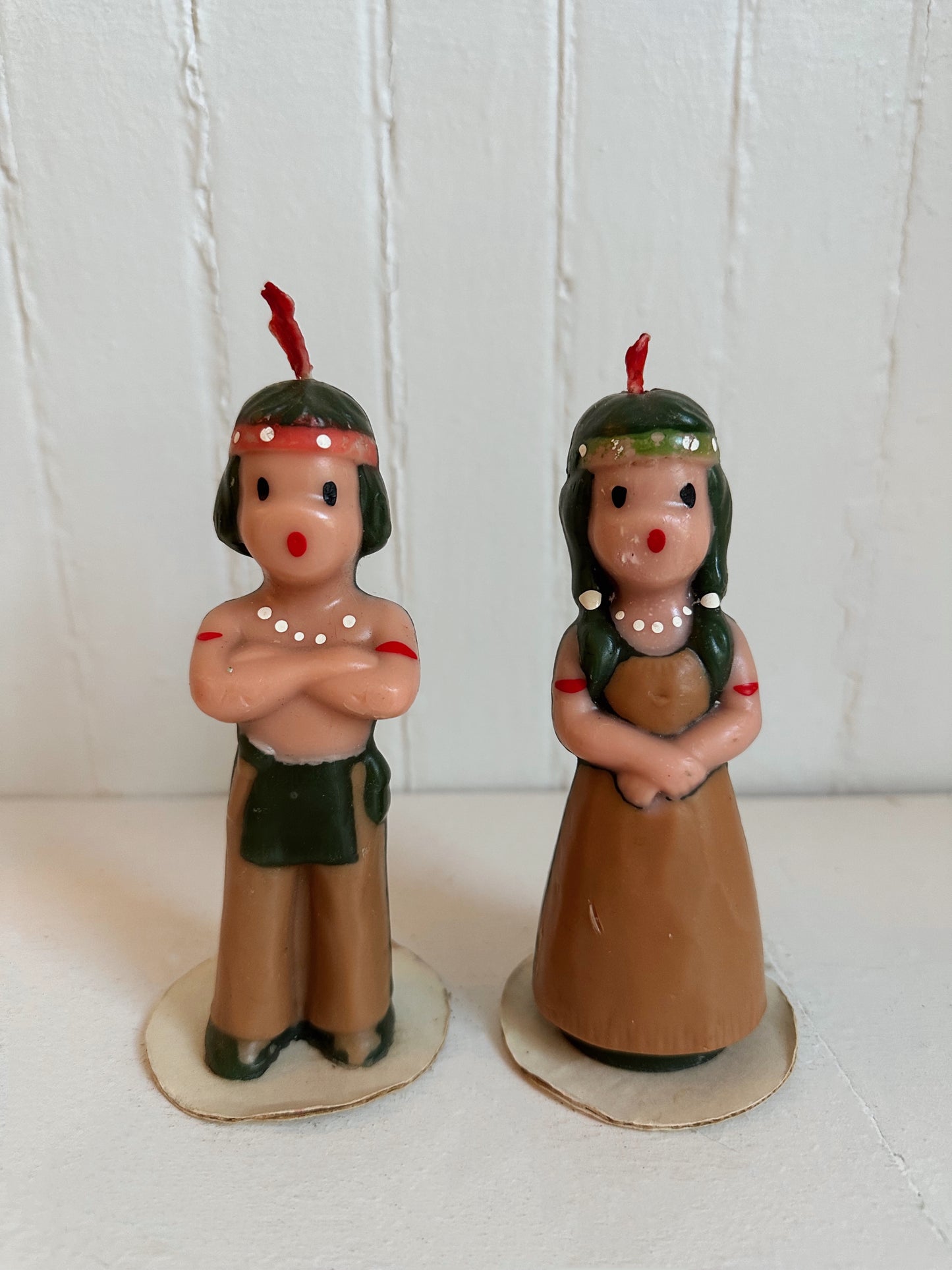 Vintage Gurley Thanksgiving Native American Candles