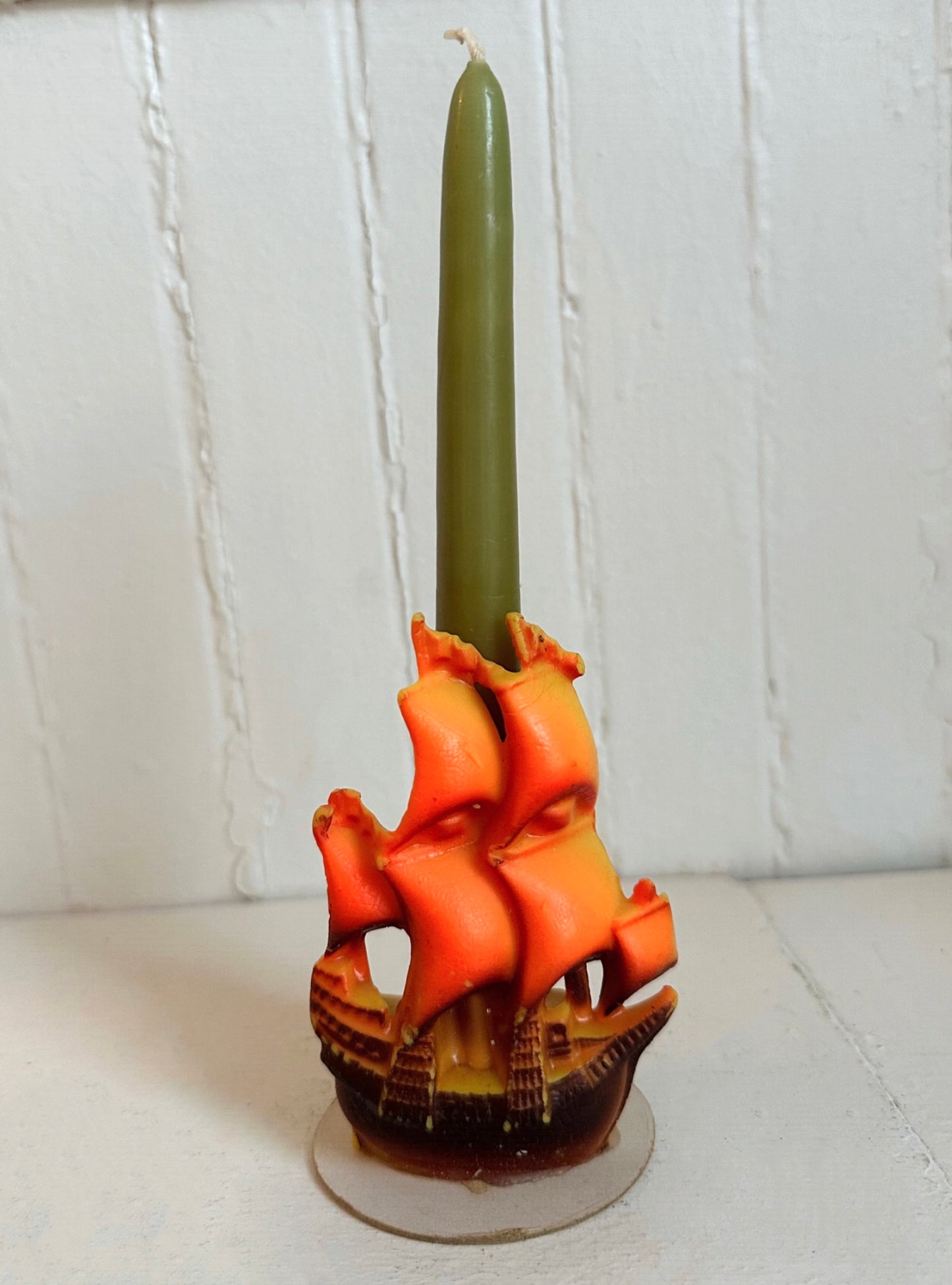 Vintage Gurley Thanksgiving Mayflower Ship Candle