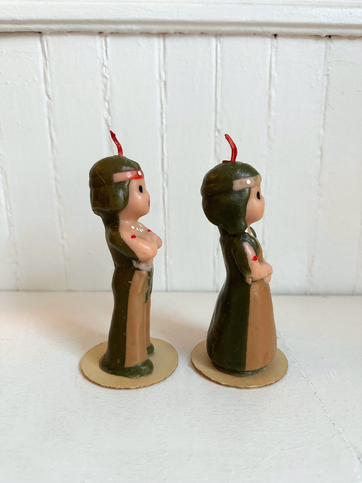 Vintage Gurley Thanksgiving Native American Candles