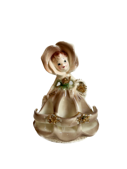 Vintage Anthropomorphic Flower Girl Lipstick Holder