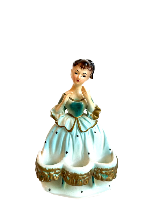 Vintage Blue Victorian Lady Lipstick Holder
