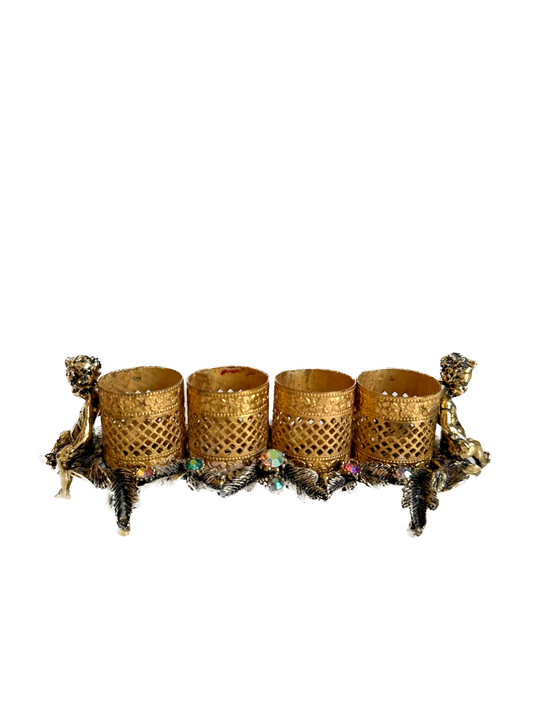 Vintage Cherub Jeweled Lipstick Holder