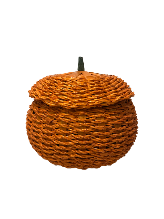Vintage Wicker Pumpkin Basket
