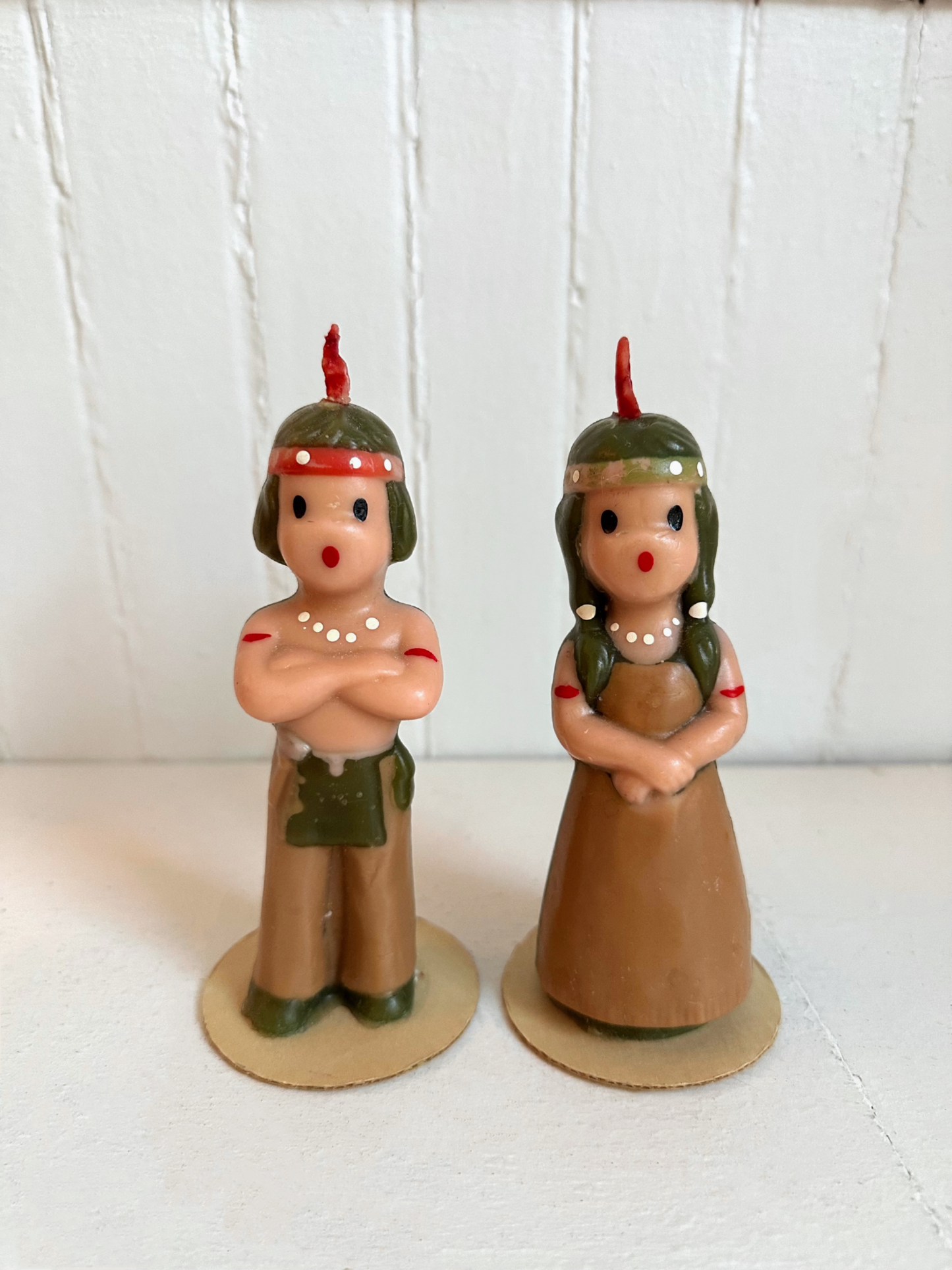 Vintage Gurley Thanksgiving Native American Candles