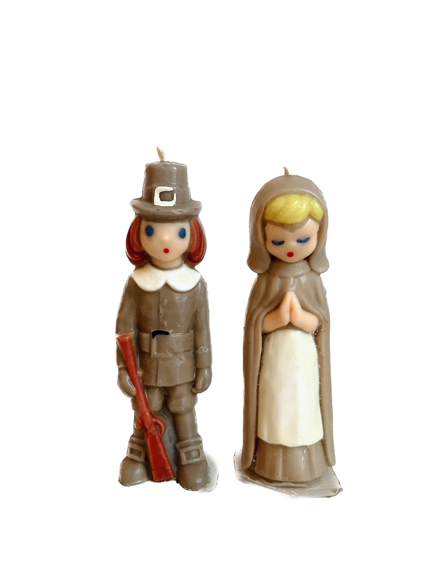 Vintage Gurley Large Thanksgiving Pilgrim Candles
