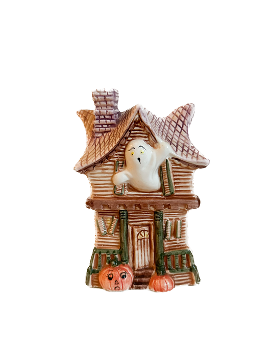 Vintage Holland Floral Ceramic Haunted House Planter
