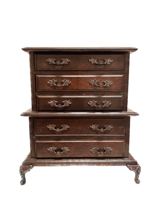 Vintage Footed Dresser Furniture Jewelry Box