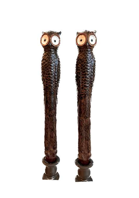 Vintage Owl Taper Candles