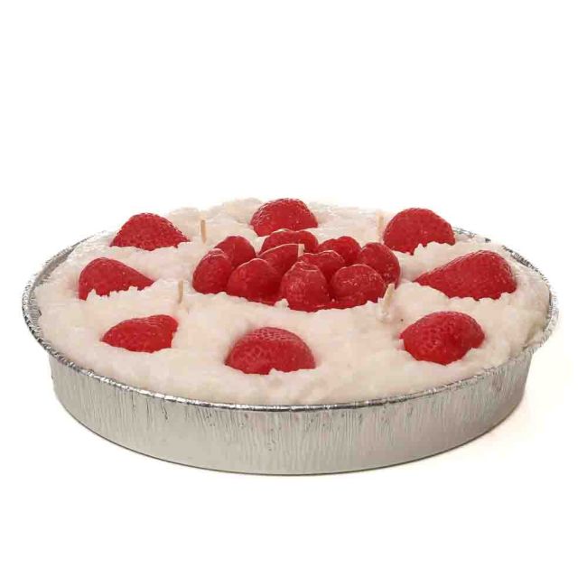 Large Holiday Strawberry Pie Candle