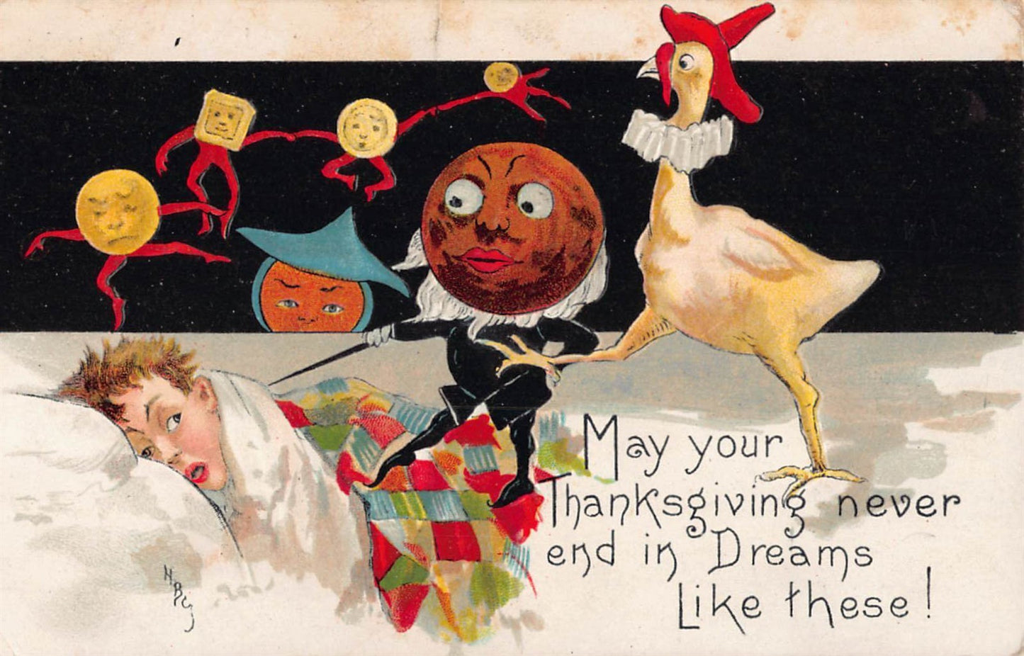 Vintage Thanksgiving Nightmare Postcard