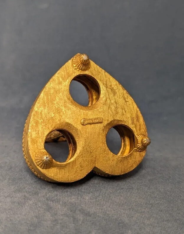 Vintage Gold Heart Lipstick Holder