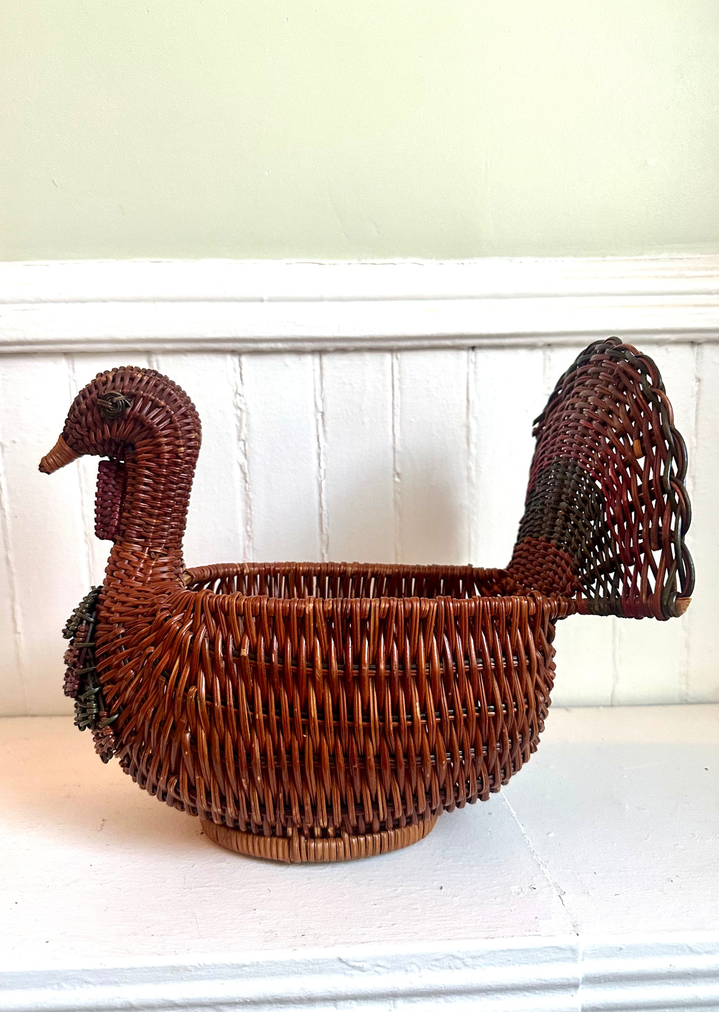 Vintage Large Wicker Turkey Basket
